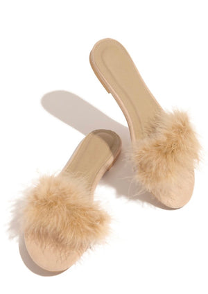 Chateau fur slippers (Nude)