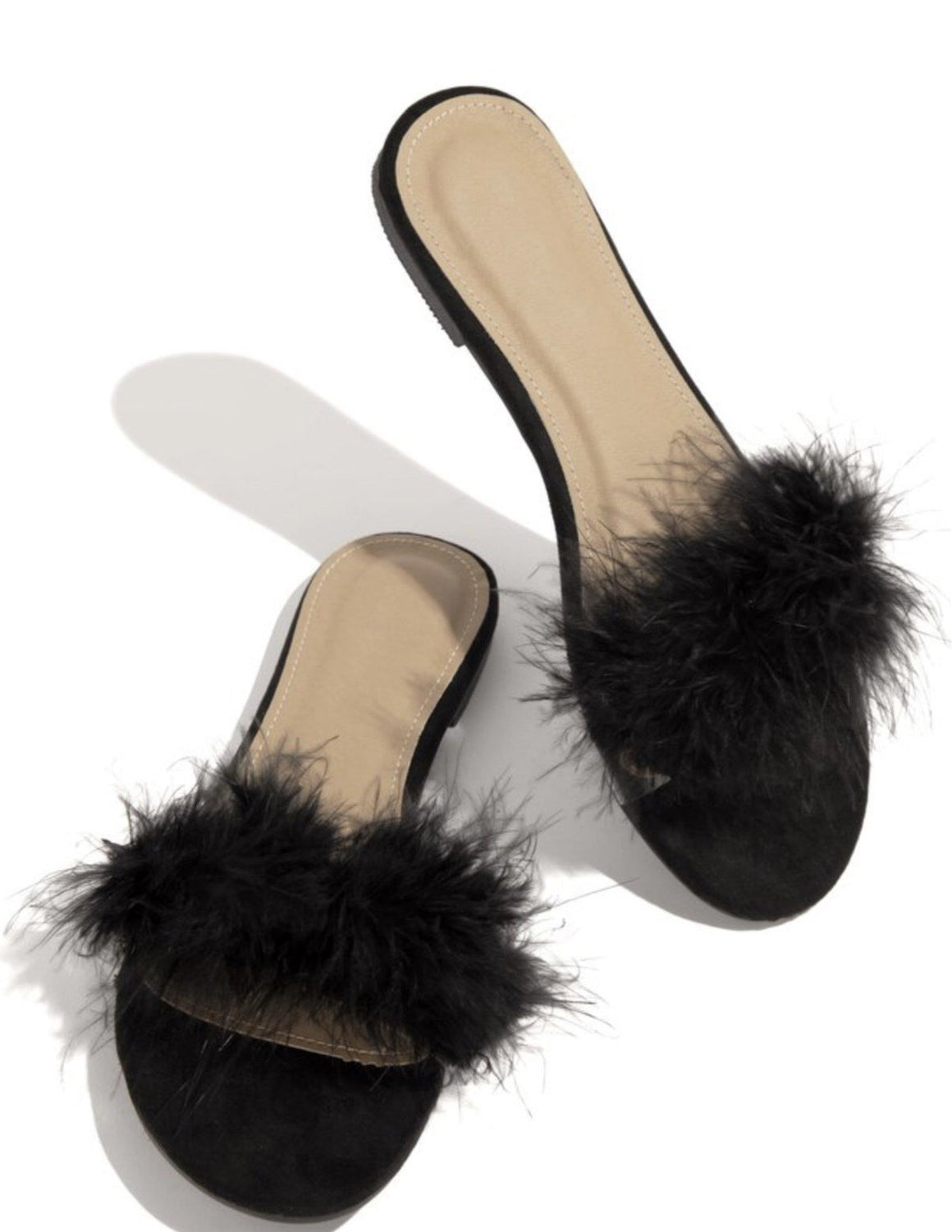 Chateau fur slippers (Black)
